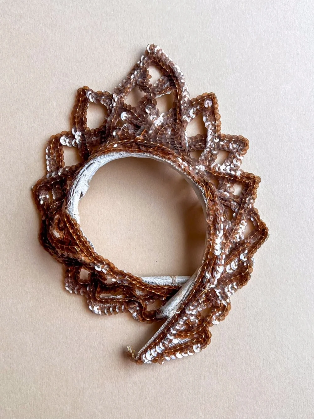 Beautiful Vintage 1940s Bronze Sequins Headband